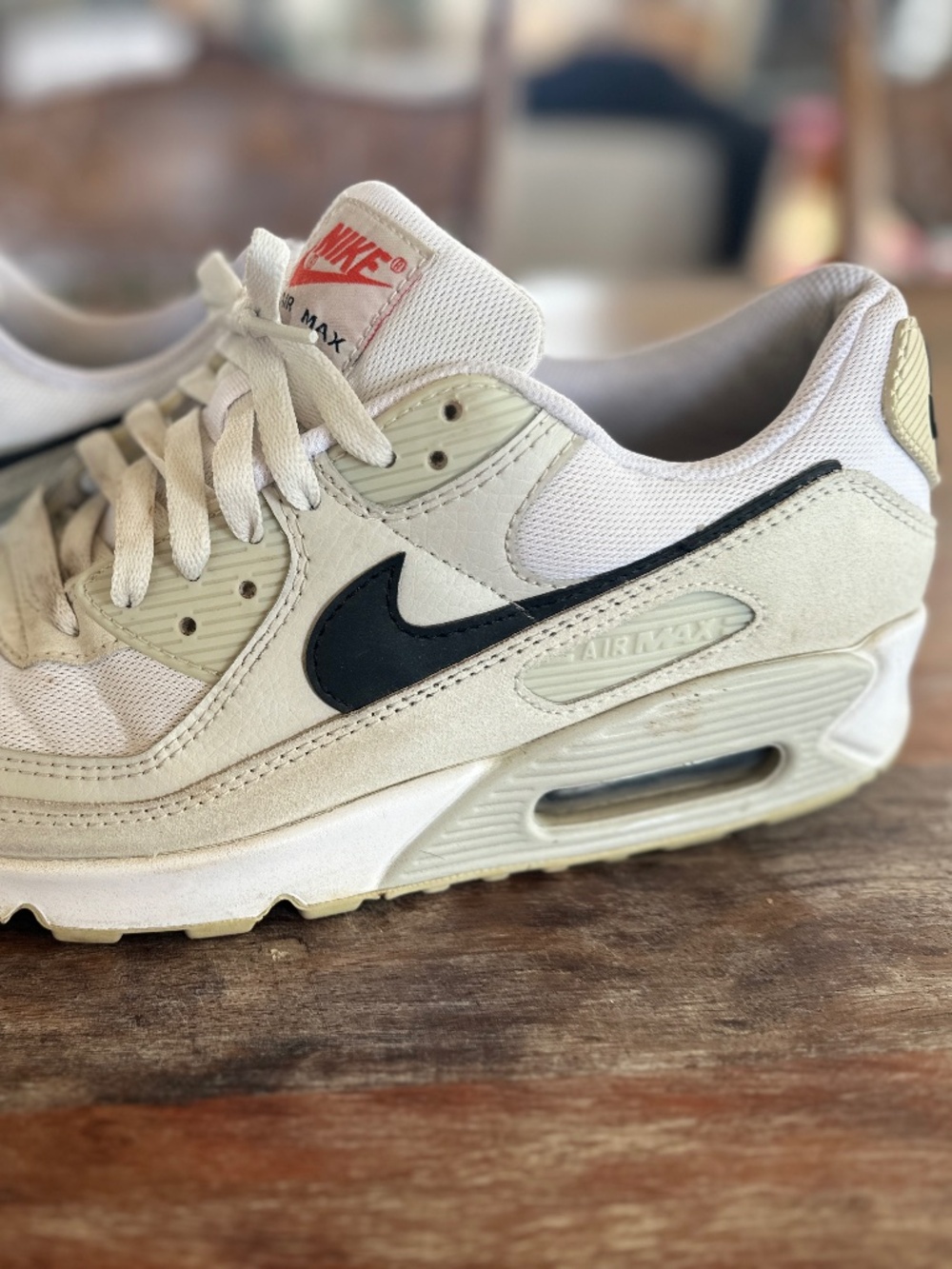 Size 10 - Men's 2021 Nike Air Max 90 - "Light Bone" - Good worn condition